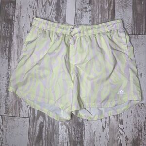 Adidas Women's AEROREADY Shorts XL Yellow/Pink‎ Tiger Print Lightweight Active